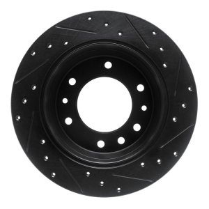 Hyundai Entourage Brake Rotor (1) - Rear Left - R1 Concepts - Drilled & Slotted - Black - `06-`14